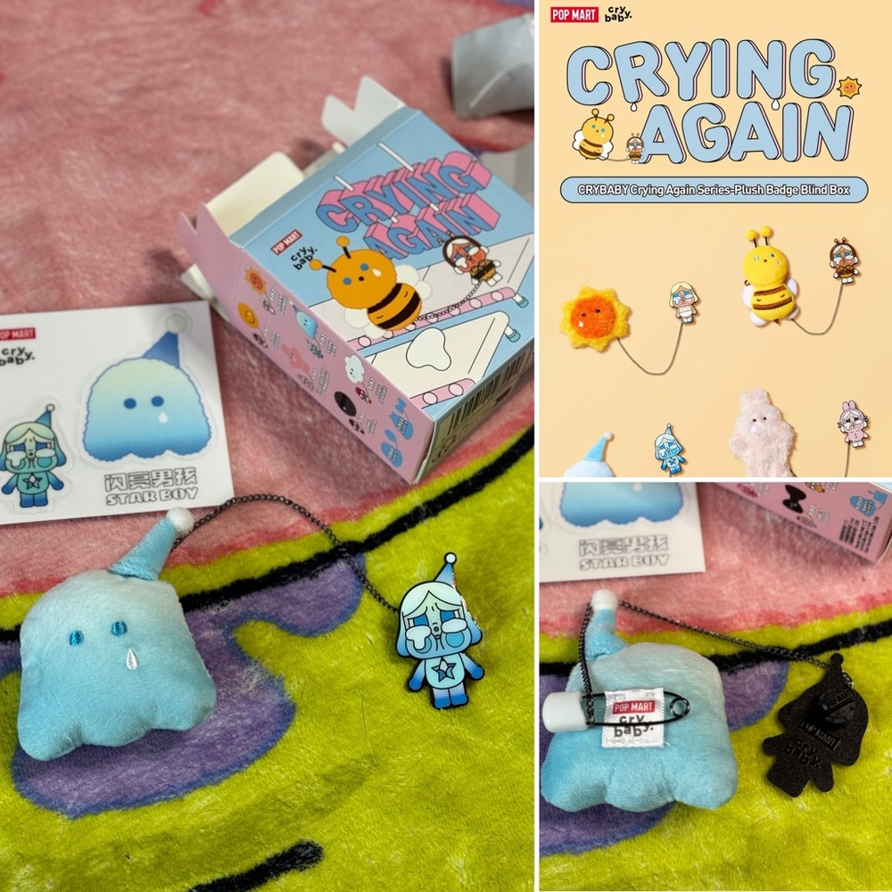 Pop Mart CRYBABY Crying Again Series-Plush Badge Blind Boxes